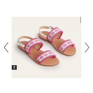 Mini Boden embroidered Pink and White Sandals